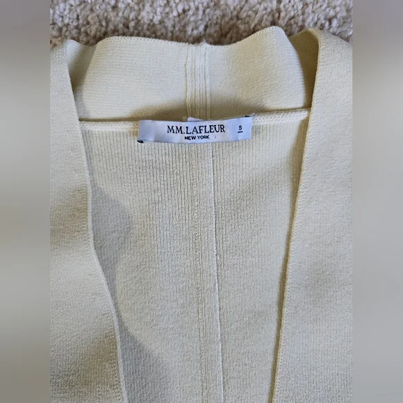 MM Lafleur Cardigan Woolf Blazer Womens Size Small Cream Open Front Jardigan - Picture 4 of 13